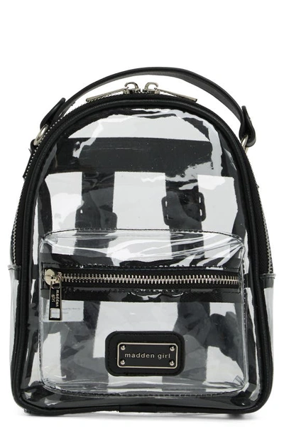 Madden Girl Clear Vinyl Mini Backpack In Black