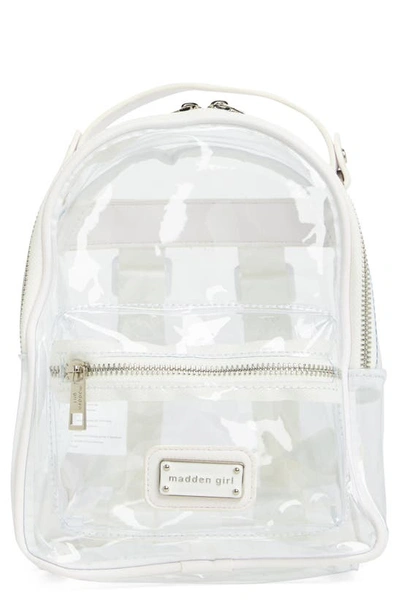 Madden Girl Clear Vinyl Mini Backpack In White