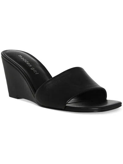 Madden Girl Raynn Womens Faux Leather Wedge Sandals In Black