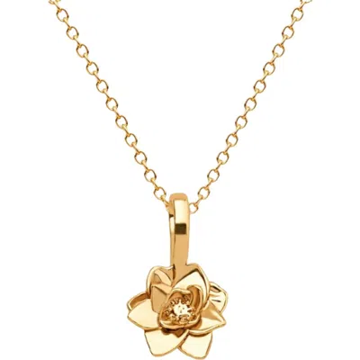 Made By Mary Birth Flower Charm Necklace In Gold