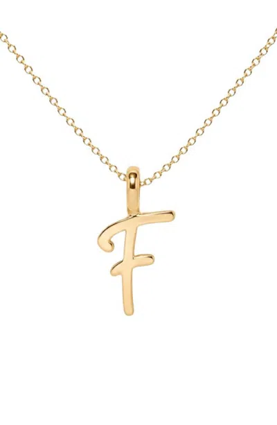 Made By Mary Script Initial Charm Necklace In Gold