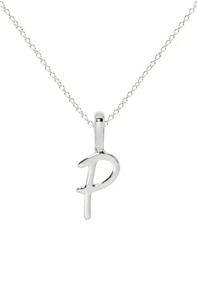 Made By Mary Script Initial Charm Necklace In Metallic