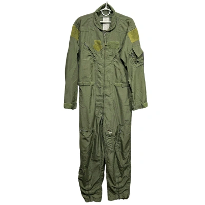 Pre-owned Made In Usa X Military Vintage Usa Flight Suit Coveralls Flyers Green Cwu 27