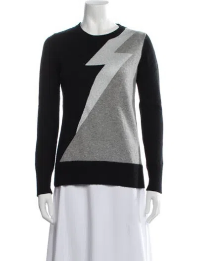 Pre-owned Madeleine Thompson Cashmere Colorblock Pattern Sweater In Black
