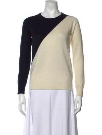 Pre-owned Madeleine Thompson Cashmere Colorblock Pattern Sweater In Black/neutrals