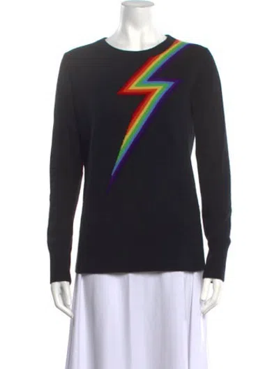 Pre-owned Madeleine Thompson Cashmere Graphic Print Sweater In Black