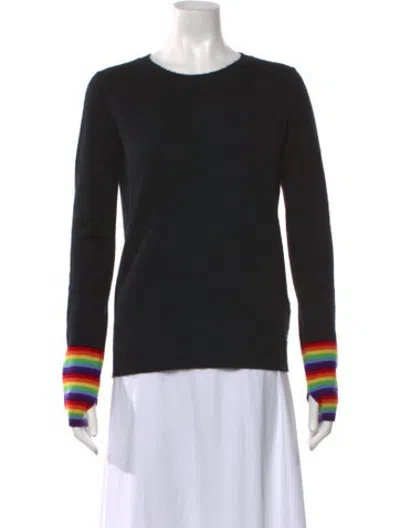 Pre-owned Madeleine Thompson Cashmere Striped Sweater In Black