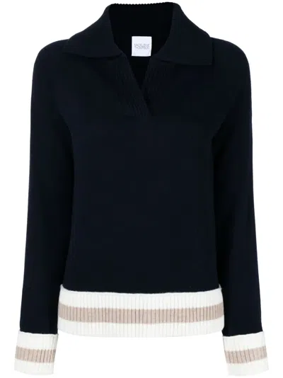 Madeleine Thompson V-neck Knitted Jumper In Blau