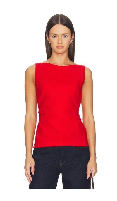 Madewell Addison Linen Top In Wild Poppy