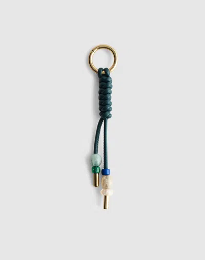 Madewell Braided Leather Bag Charm In Green