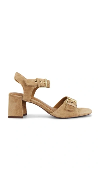 Madewell Briella Heeled Sandal In Tawny Khaki Suede