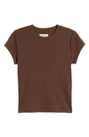 Madewell Brightside Rib T-shirt In Dark Coffee