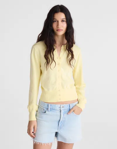 Madewell Button-front Cardigan In Yellow
