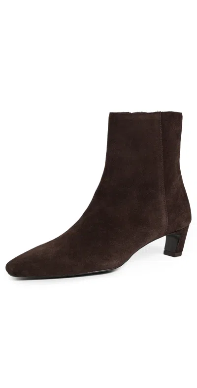 Madewell Cielo Suede Booties Dark Carob In Brown