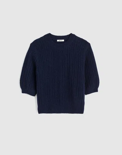 Madewell Cloudsoft Short-sleeve Sweater Tee In Blue