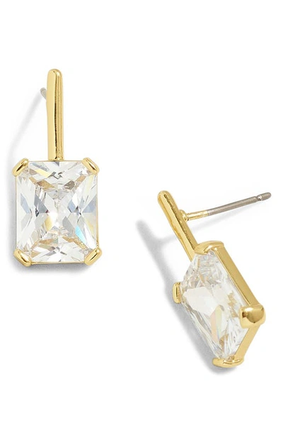 Madewell Crystal Statement Drop Earrings In Pale Gold
