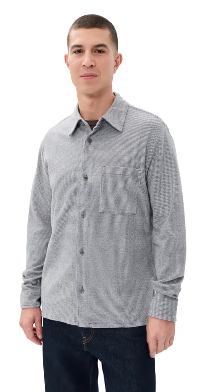 Madewell Devoe Knit Shirt Mini Check Industrial Blue