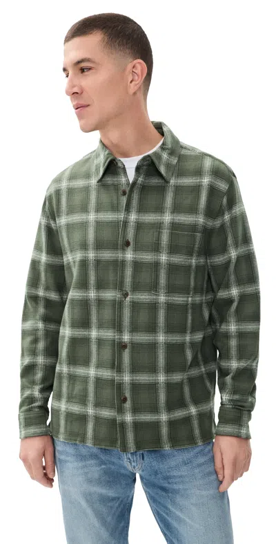 Madewell Devoe Plaid Knit Shirt Smokey Olive Plaid In Green