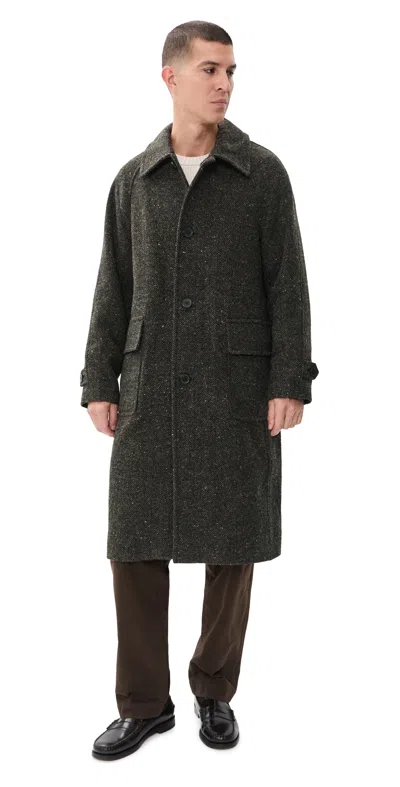 Madewell Flecked Herringbone Single Breasted Coat Wz9321 In Gray