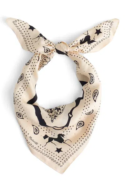 Madewell Medium Silk Bandana In Stirrup Bandana Pale Chamois