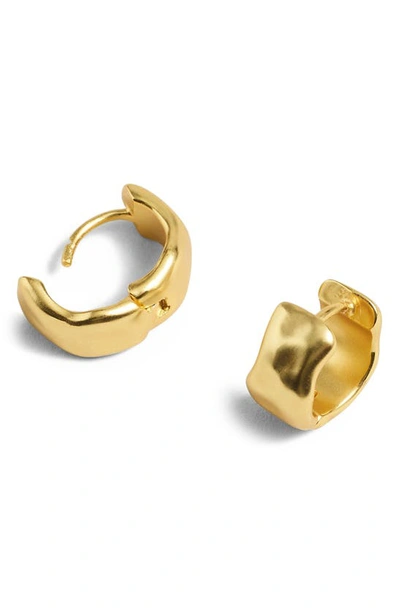 Madewell Molten Huggie Hoop Earrings In Vintage Gold