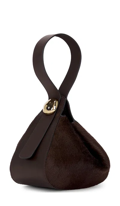 Madewell Organic Drop Hand Held Bag In Dark Carob Calf Hair