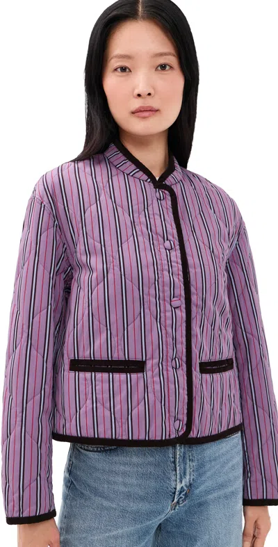 Madewell Quilted Liner Jacket Antique Mauve Stripe In Purple