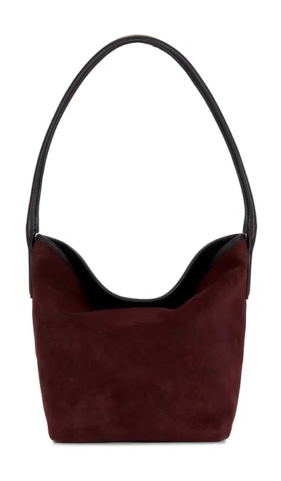 Madewell Suede Port Lid Shoulder Bag In Oxblood Multi