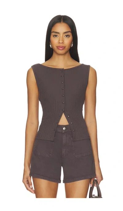 Madewell Textured Vest Top In Chocolate Plum