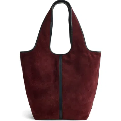 Madewell The Ellis Shopper Tote In Oxblood Multi