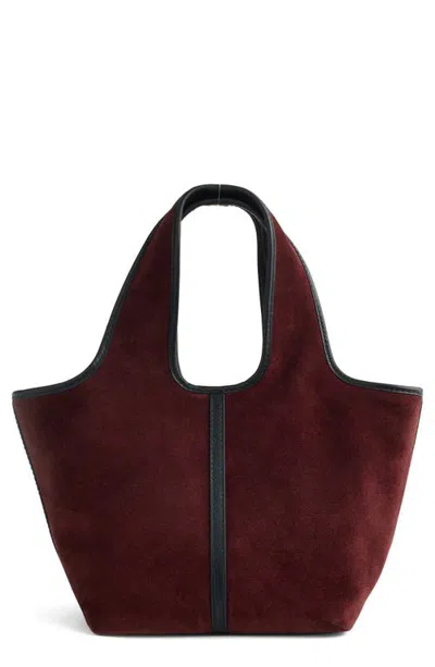 Madewell The Ellis Small Shopper Tote In Oxblood Multi