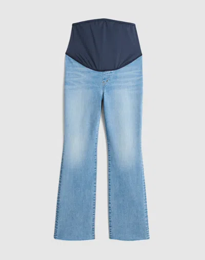 Madewell The Maternity Stretch Flare Crop Jean In Blue