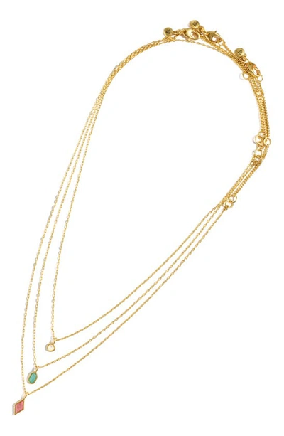 Madewell Valley Stone 3-piece Necklace Set In Gold/ Rhondite