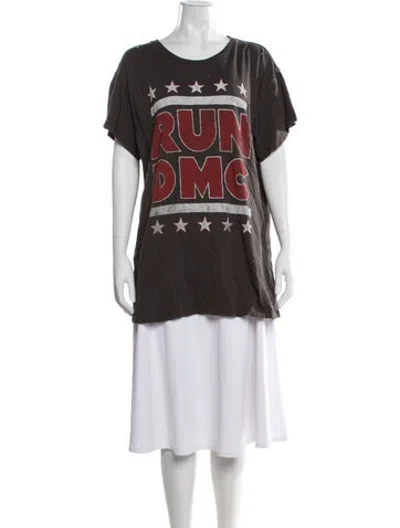 Pre-owned Madeworn Graphic Print Crew Neck T-shirt In Brown