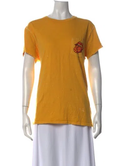 Pre-owned Madeworn Graphic Print Crew Neck T-shirt In Yellow