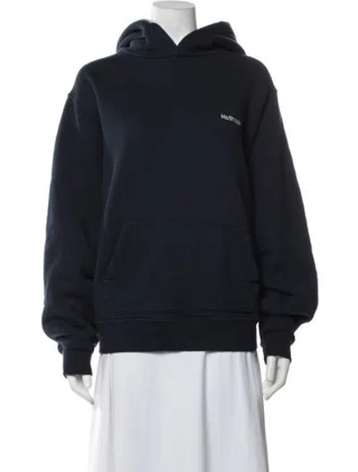 Pre-owned Madhappy Crew Neck Long Sleeve Hoodie In Blue