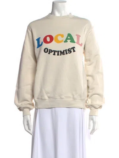 Pre-owned Madhappy Graphic Print Crew Neck Sweater In Neutrals
