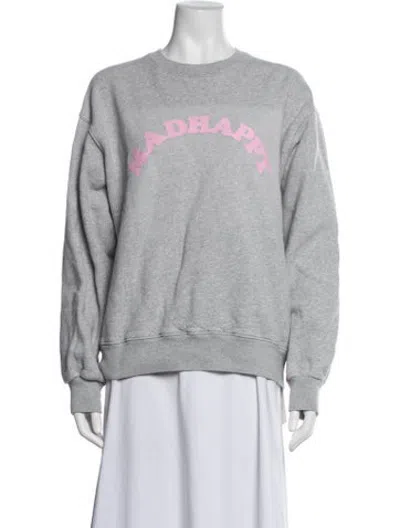 Pre-owned Madhappy Graphic Print Crew Neck Sweatshirt In Grey