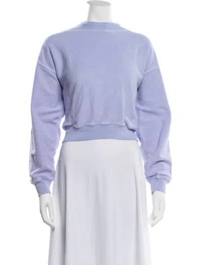 Pre-owned Madhappy Mock Neck Long Sleeve Sweatshirt In Blue/white