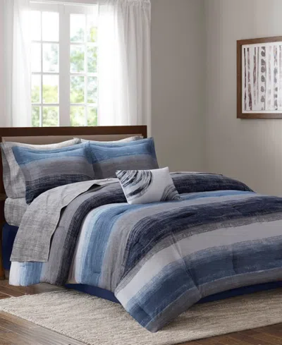 Madison Park Essentials Saben 9-pc.comforter Set, California King In Blue