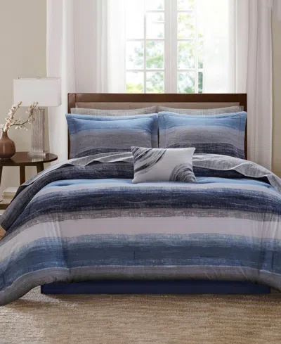 Madison Park Essentials Saben 9-pc.comforter Set, Queen In Blue