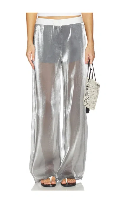 Madison The Label Ines Sheer Pant In Grey