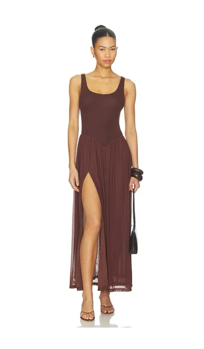 Madison The Label Inessa Dress In Chocolate