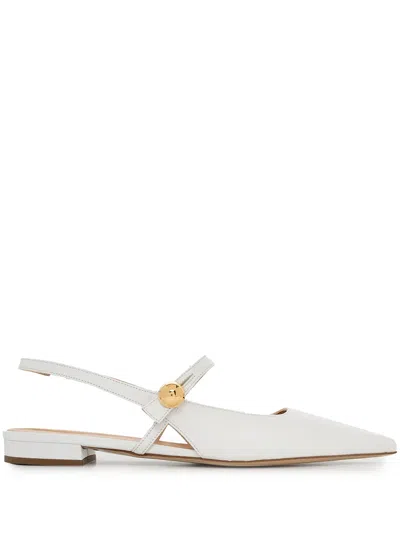 Madison.maison Slingback Ballerina Shoes In White