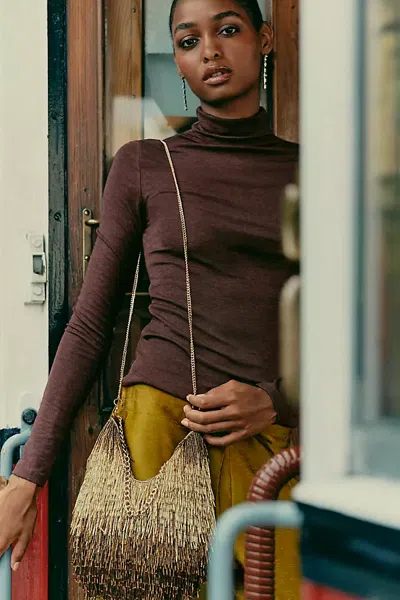 Maeve Beaded Fringe Bag In Gold