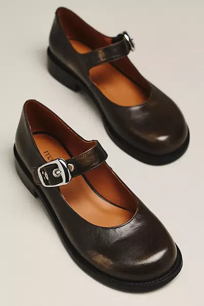 Maeve Big Buckle Mary Janes In Brown