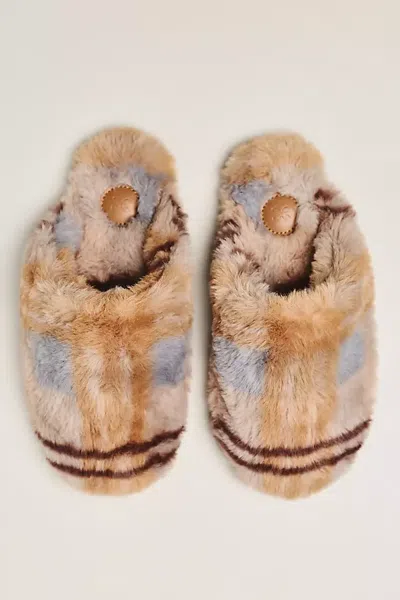 Maeve Faux Fur Slippers In Brown