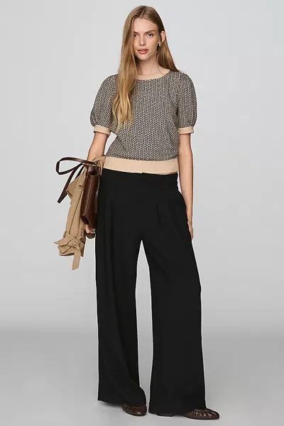 Maeve Puff-sleeve Sweatshirt Tee In Gray