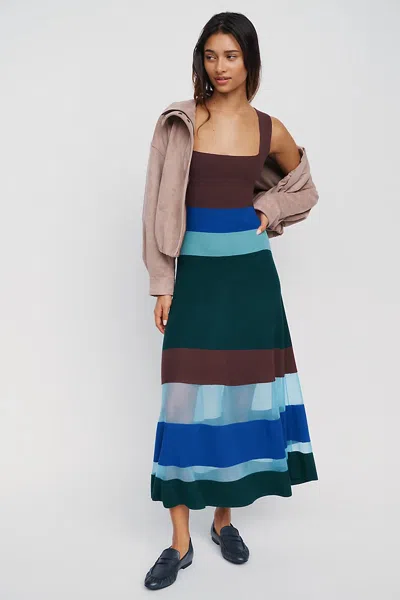 Maeve Sleeveless Blocked Sweater Dress In Multi
