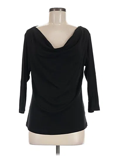 Pre-owned Magaschoni 3/4 Sleeve Top Black Cowl Neck Tops